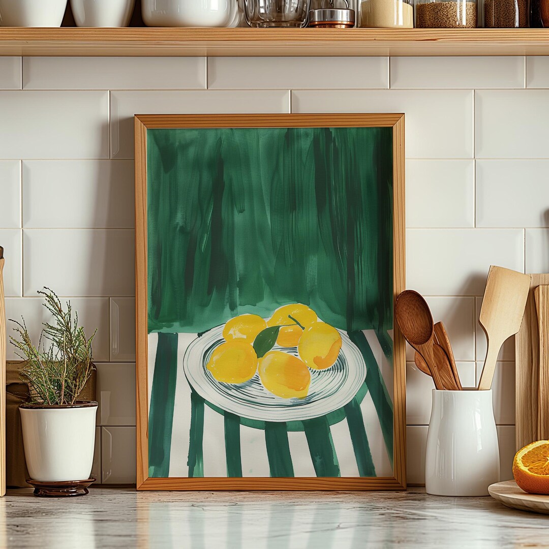 Abstract Lemon Print: Minimalist Kitchen Wall Art (digital Download) - Etsy