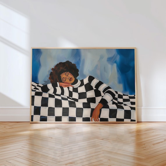 Abstract Afro Woman Print: Modern Living Room Wall Art (Digital Download)