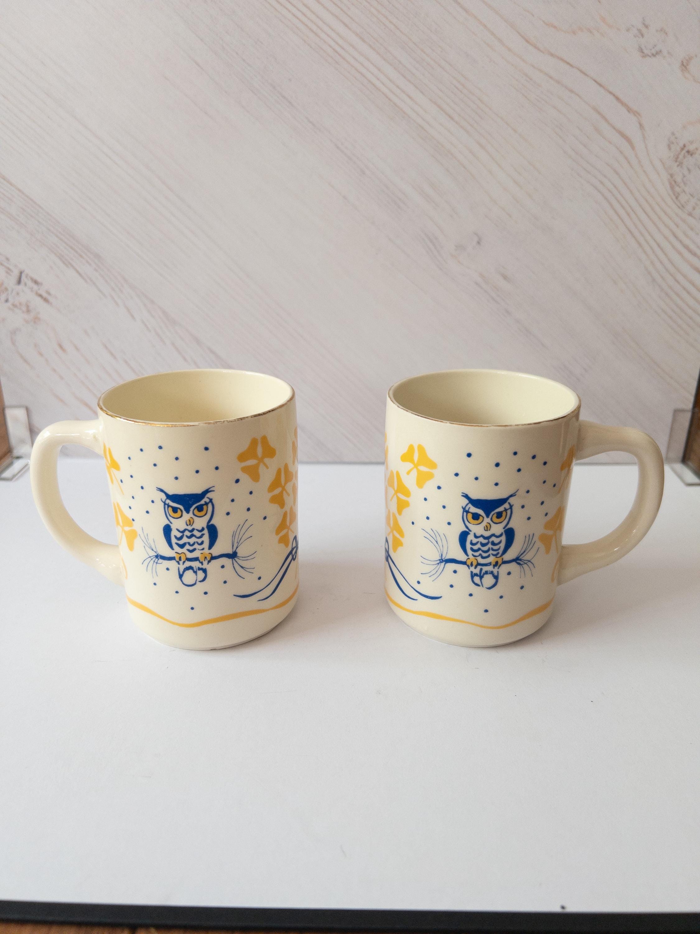 Vintage Girl Guides of Canada Brownies Owl Mugs by Creemore China & Glass
