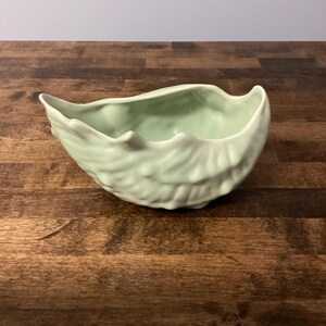 Vintage UFC Canada Pale Green Ceramic Glazed Seashell Planter