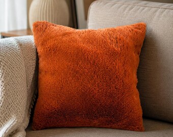 Set of 2 Piece 22x22 Inch Bright White Faux Fur Cushion Pillow