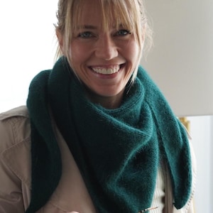 Hand-knitted Mohair Headscarf ,women’s scarf,angora shawl. 55in * 21in.