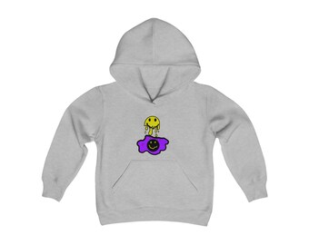 Drippy Smiley Youth Heavy Blend Hooded Sweatshirt