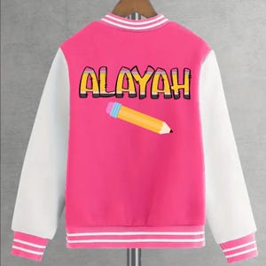 Kids Sweatshirt Varsity Jacket PINK/WHITE - Etsy