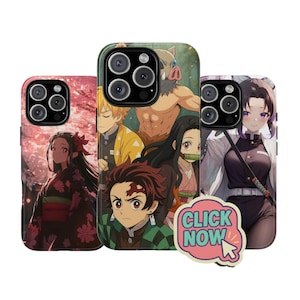 Aesthetic Demon Slayer Phone Case Custom Anime Kimetsu No Yaiba Phone Cover iPhone 16 Pro 15 Plus 13 12 Mini Samsung S25 Ultra S24 S23 S10
