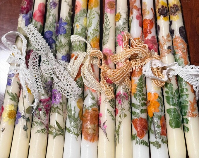 dried-pressed-flower-taper-candles-etsy
