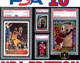 ¡Paquete misterioso de PSA de la NBA! ¡1 tarjeta calificada de PSA, + novatos, insertos, persecución divertida!