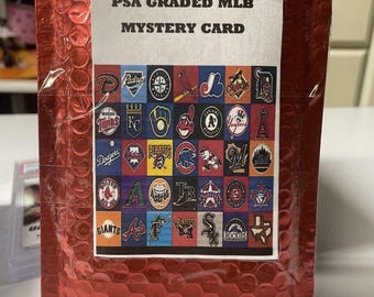 ¡Paquete misterioso de la MLB! ¡1 tarjeta calificada de PSA, + novatos, insertos y persecución divertida!