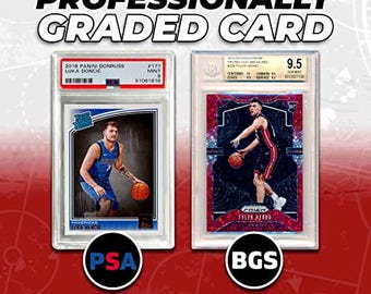 ¡Paquete misterioso de PSA de la NBA! ¡1 tarjeta calificada de PSA, + novatos, insertos, persecución divertida!