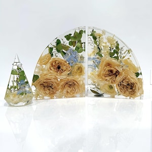 5&quot;x7&quot; Bookends - Custom Floral Preservation | Bouquet for Weddings, Brides, Memorials, Anniversaries, Graduations & Birthdays