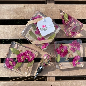 Custom Coasters - Floral Preservation for Wedding, Engagement, Gift, Memorial Birthday, Graduation,Bridesmaid, Wedding Party, Family Member.