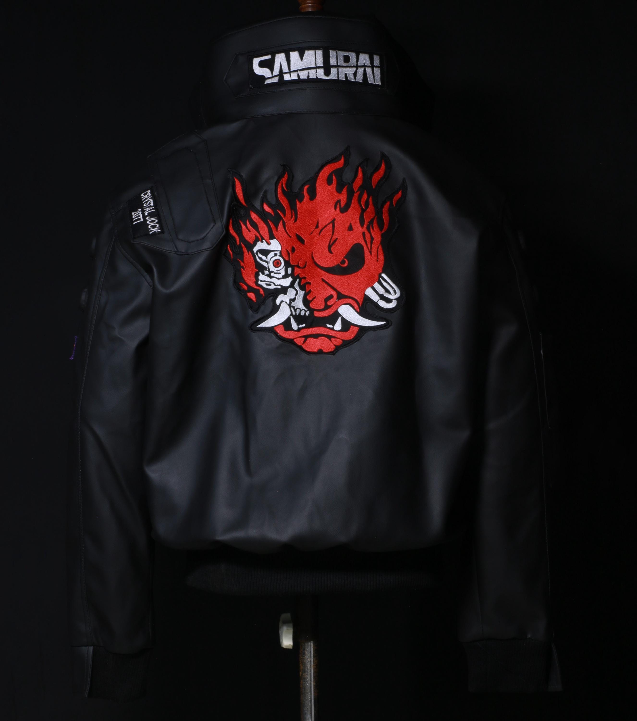 Cyberpunk 2077 V's Black Cosplay Jacket, Cyberpunk Black Leather Jacket  Game Cosplay Costume