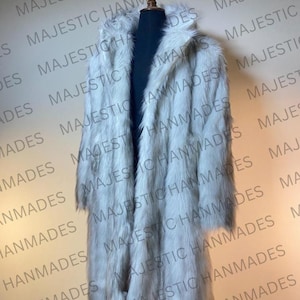 Ryan Gosling Ken White Cosplay Faux Fur Coat, Ken Long Coat, Perfect Valentines Coat