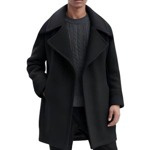 Inspired From Resident Evil Chris Redfield Coat, Replica Cosplay Coat, Black Men Wool Trench Coat