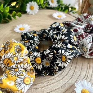 Chouchou / scrunchie fait main, motif fleurs, tendance, pâquerettes image 3