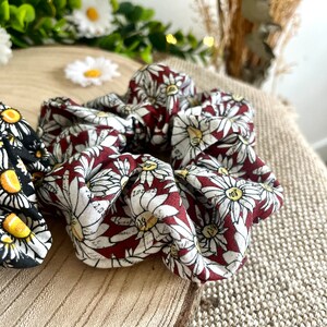 Chouchou / scrunchie fait main, motif fleurs, tendance, pâquerettes image 4