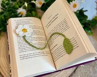 Crochet flower bookmark, daisy bookmark, handmade bookmark, original gift, bookmark