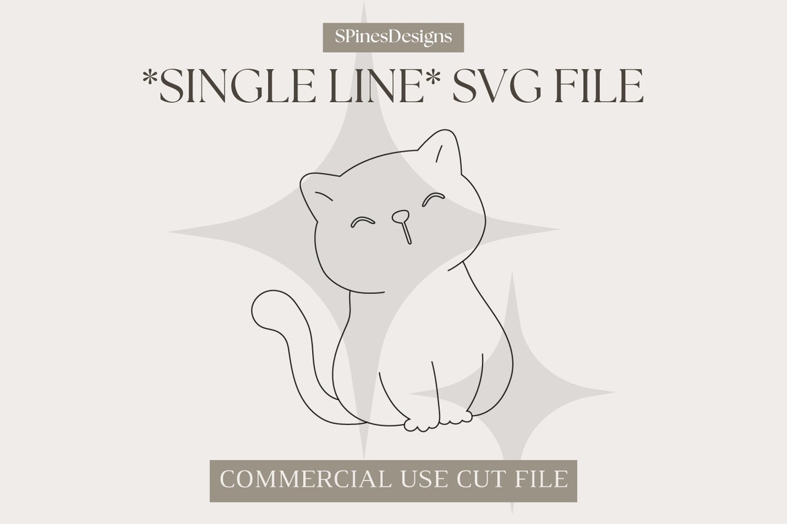 Simgle Cut File Cat *single Cut Line* SVG FILE - Commercial Use - Sign Svg - Etsy