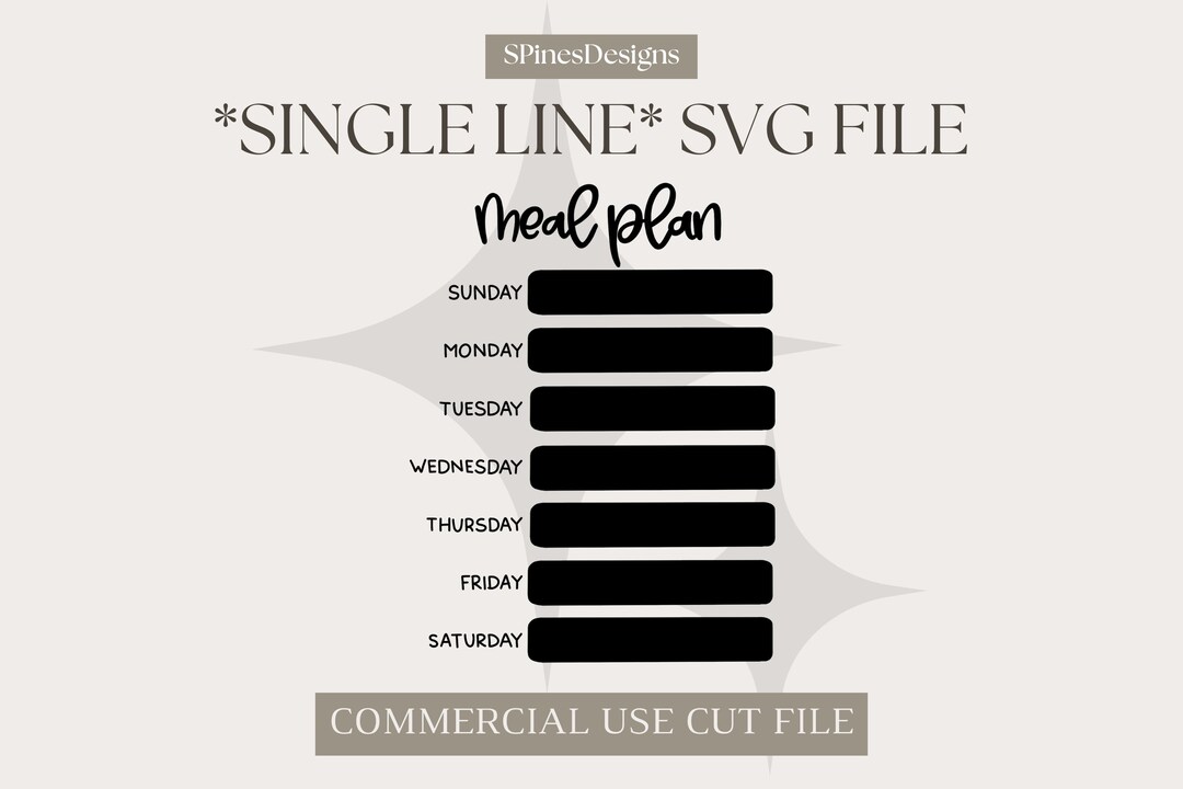 Svg Plan Example Meal Plan *single Cut Line* SVG FILE - Commercial Use - Sign Svg - Etsy