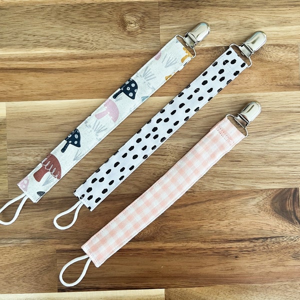 Handmade Pacifier Clip, Binky Clip, Personalized Dummy Clip, Embroidered Pacifier Clip, Custom Pacifier Holder