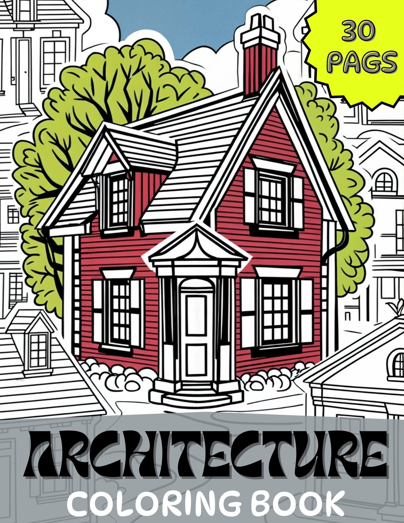 Architecture Coloring Book for Adults/architecture Adults Coloring Book ...