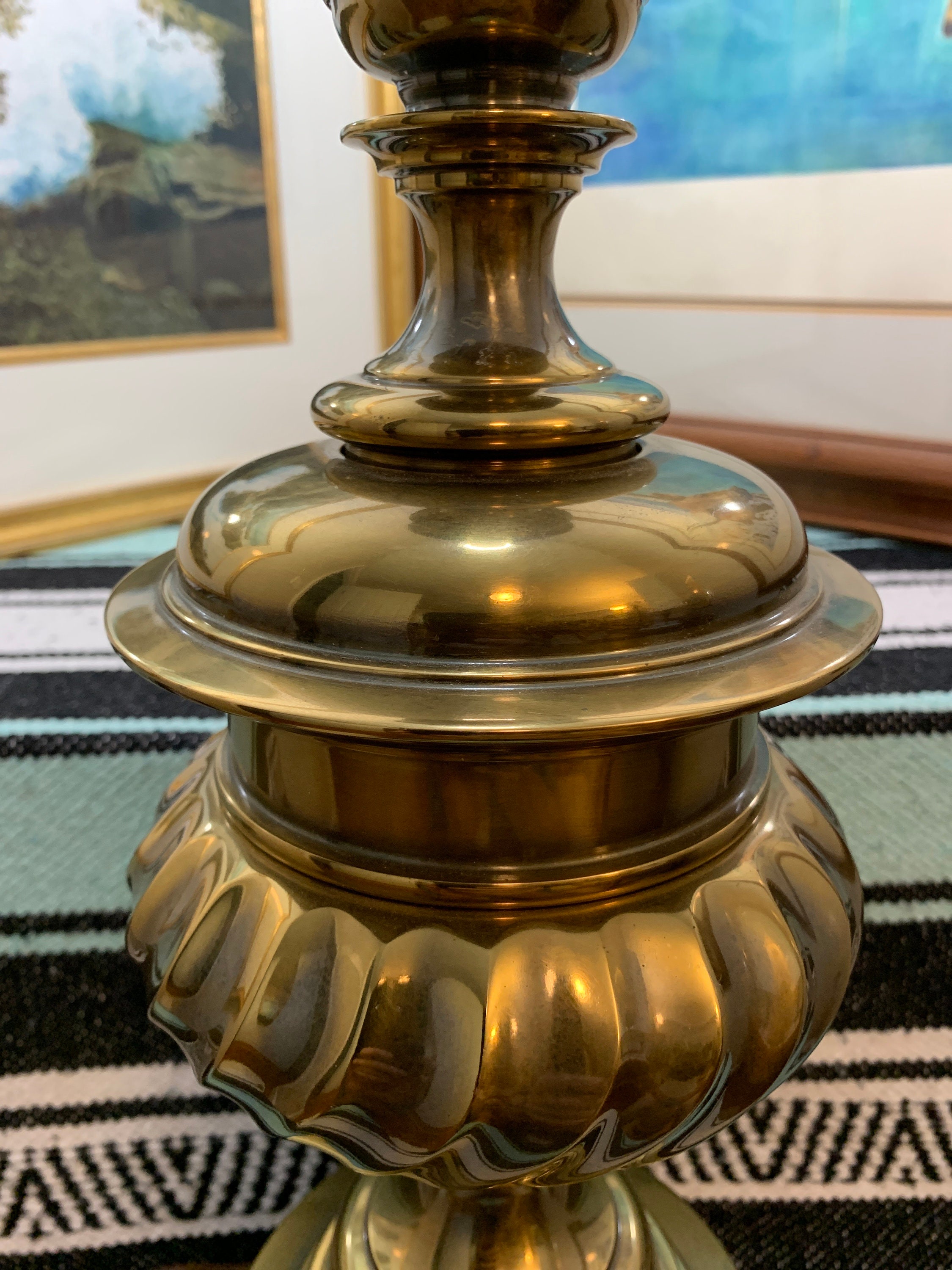 Vintage Stiffel Swirl Pattern Brass 3-way Base-switch Table Stand Out ...