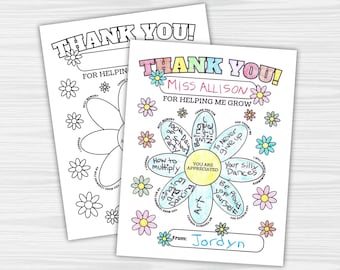 Teacher Appreciation Coloring Page, Printable Gift For Teacher Appreciation Week, End Of Year Teacher Gift, Thank You For Helping Me Grow