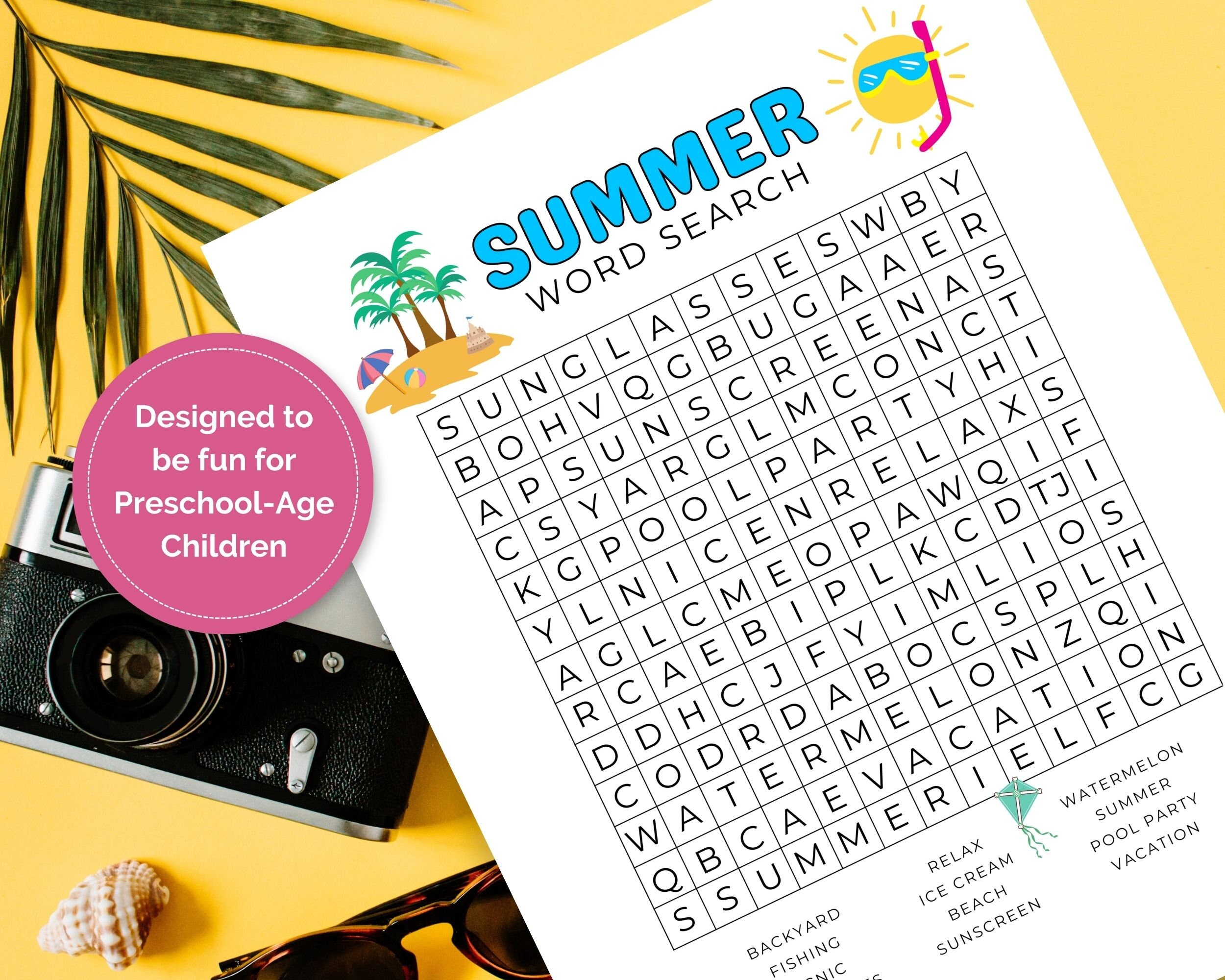 Summer Printable Word Search Printable Preschool Classroom Activity End Summer Printable Word Search Printable Preschool Classroom Activity End