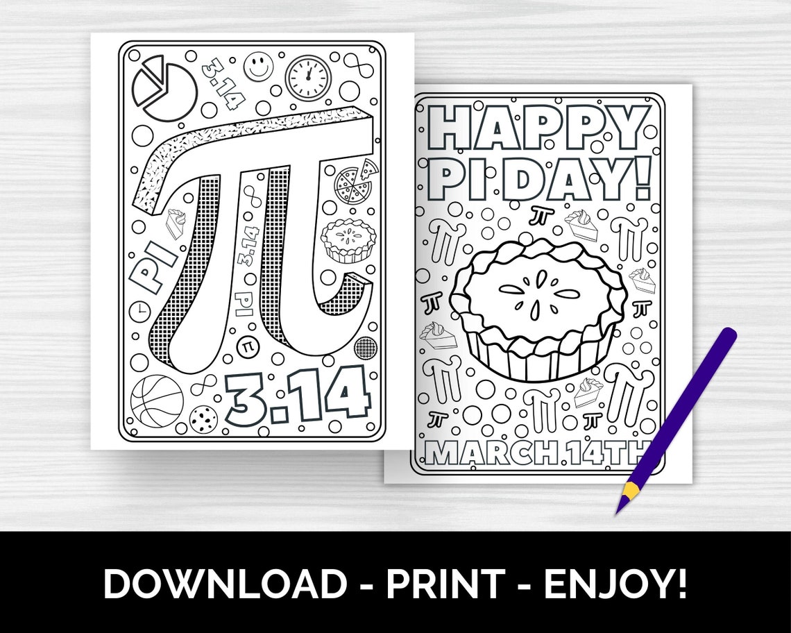 Pi Day Coloring Pages, Printable Math Activity for Kids, Fun Pi Day ...