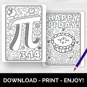 Pi Day Coloring Pages, Printable Math Activity for Kids, Fun Pi Day ...