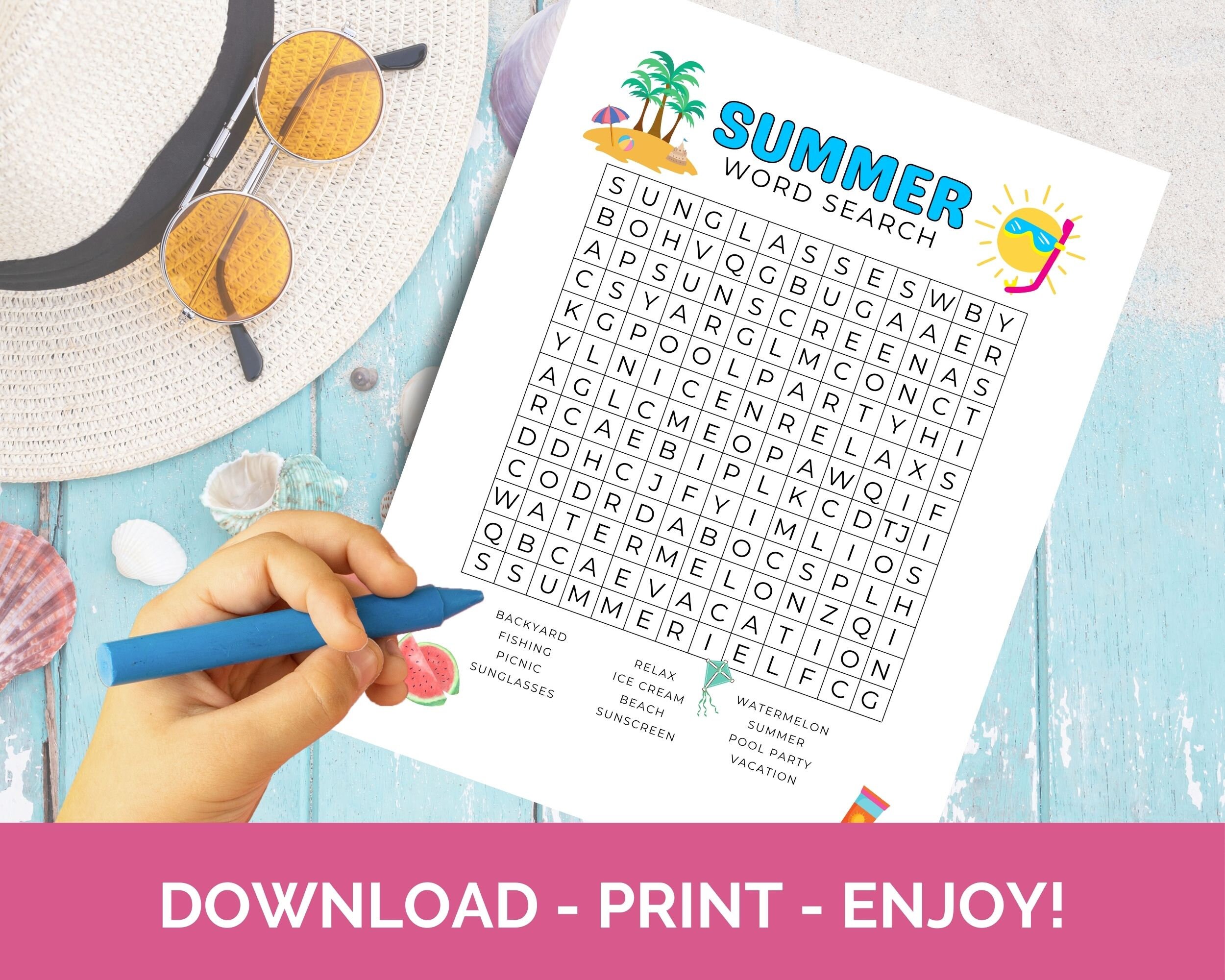 Summer Printable Word Search Printable Preschool Classroom Activity End Summer Printable Word Search Printable Preschool Classroom Activity End