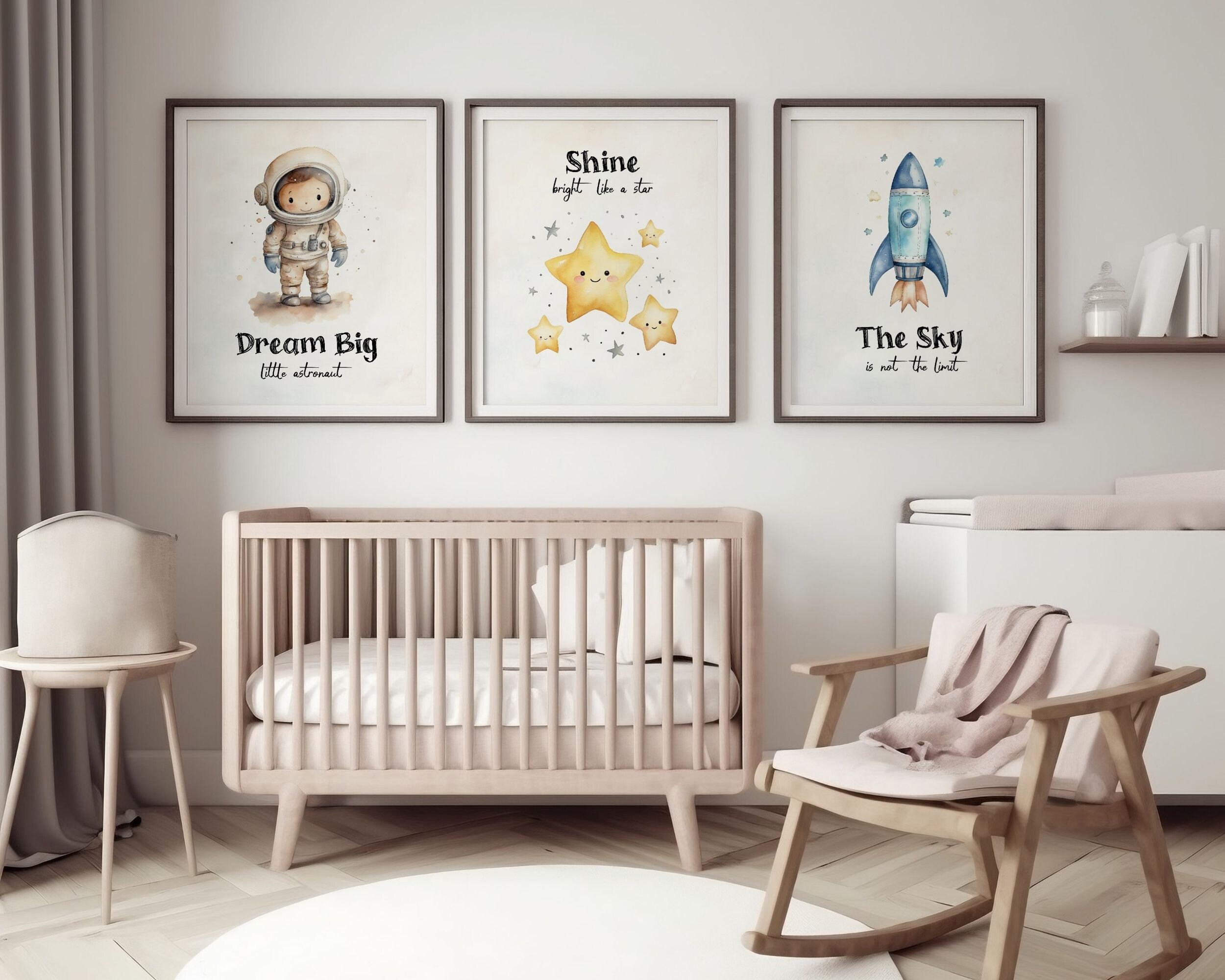 Space Nursery Wall Art, Printable Space Nursery Decor, Space Theme Baby ...