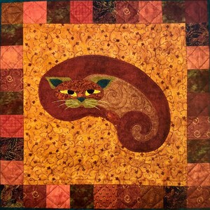 Kitt'ney Bean Quilt Block Pattern: Garden Patch Cats Applique