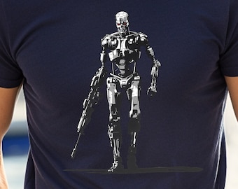 T-shirt robot, T-shirt robot tueur, T-shirt à la recherche de Terminator, T-shirt SyFy Lovers, T-shirt apocalypse de science-fiction futuriste