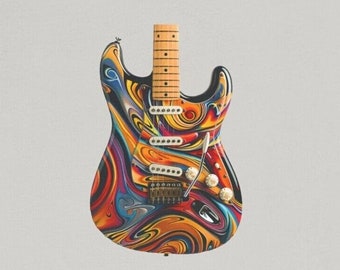 T-shirt guitare électrique : Glowing Strat Tee - Bella Canvas 3001