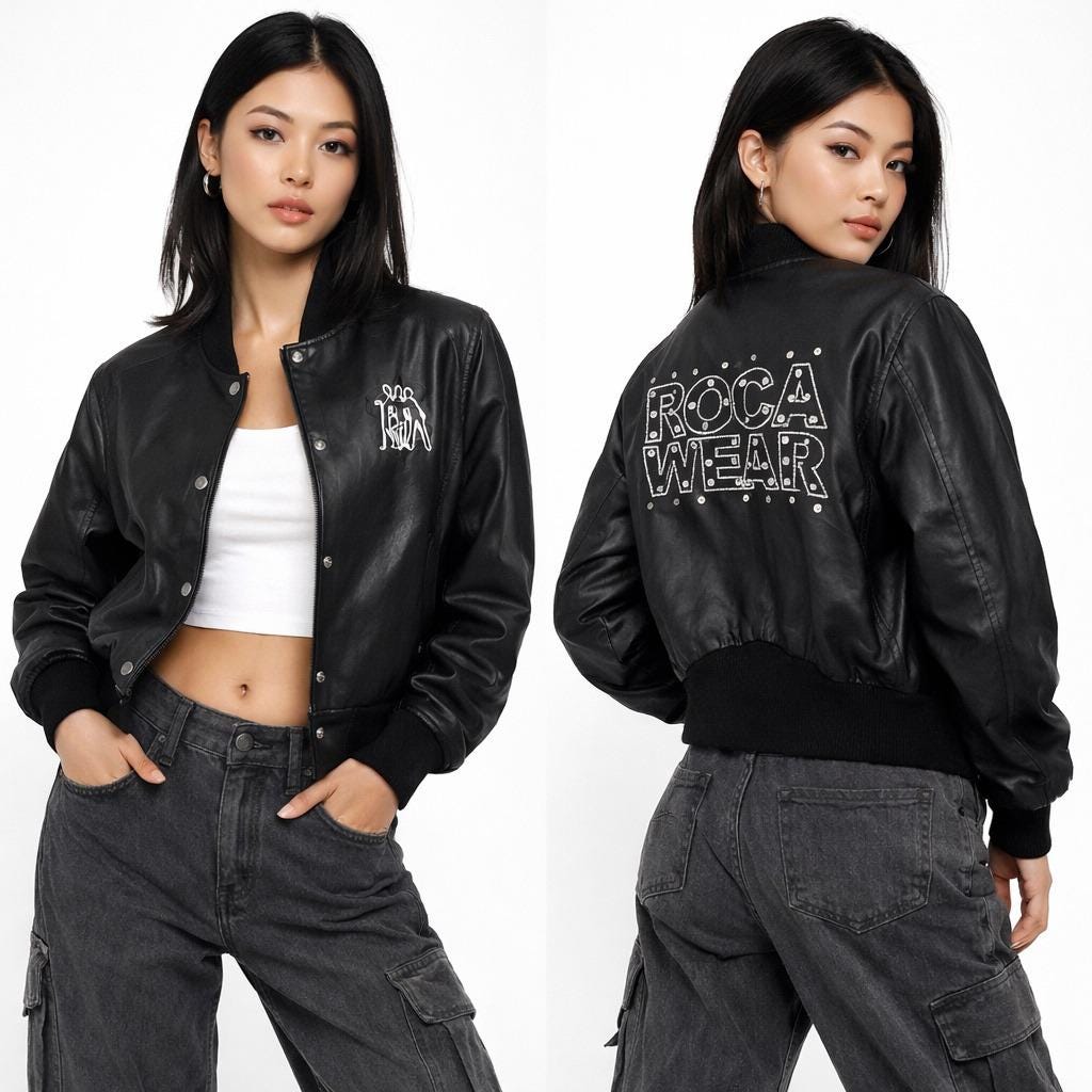 ROCAWEAR ブラック レザージャケット Rocawear Leather Jacket - Etsy