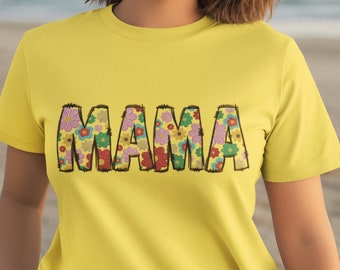 Floral Mama PNG, Retro Flower Design (Digital Download)