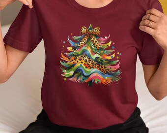 Luipaardcoquette kerstboom, png, striksublimatie (digitale download), kerstontwerpen