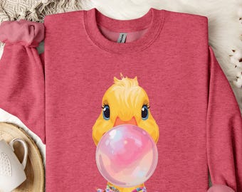 Pato da Páscoa Estilo Preppy (Download Digital), Desenho de Pato da Páscoa Feminino, Clipart de Laço e Bolhas Coquette, Estampa de Primavera