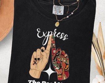 Camiseta "Expresse Seu Verdadeiro Eu", Saúde Mental (PNG), Design Motivacional, Download Digital Inspirador