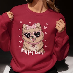 Puppy Valentine Love Png, Whimsical Dog Png, Funny Valentine Dog Design, Valentine Dog Hearts Png, Cute Valentine Animal Png, Dog Glam Png