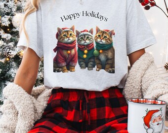 Gatos de Natal PNG | Boas Festas, Estampa de Natal (Download Digital), Desenhos de Camisetas com Animais