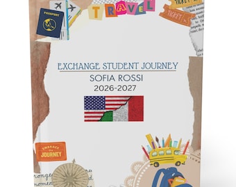 Personalized Exchange Student welcome gift, Hardcover Journal Matte