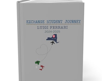 Personalized Exchange Student welcome gift, Hardcover Journal Matte