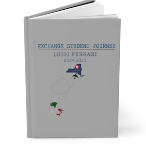 Personalized Exchange Student welcome gift, Hardcover Journal Matte