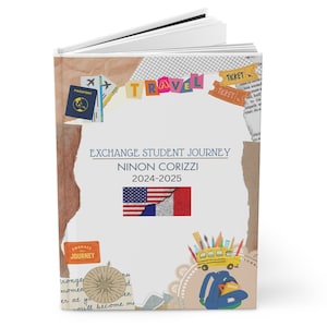 Personalized Exchange Student welcome gift, Hardcover Journal Matte