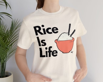 Camisa de arroz es vida, camisa de arroz, camisa de fideos, camisa de arroz divertida, regalo amante del arroz, camisa amante de la comida, camisa foodie, regalo para ella