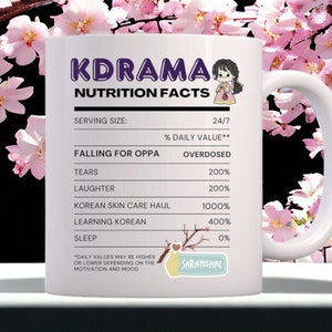 Kdrama Ingredients Coffee Mug, Tea Coffee 11oz Mug, K Drama Addict Mug, K Drama Lover Coffee Mug, Kdrama Lovers Mug, Kdrama Gift
