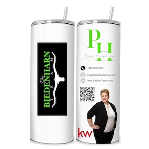 REALTOR Custom Tumblers with QR Code | Realtor Personalized | Real Estate Advertising Tumblers