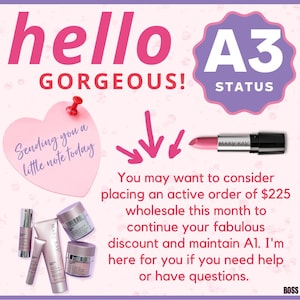 Grafische sjabloon Mary Kay-consulentstatus: bewerkbare marketingkaarten en socialmedia-badges voor beauty zakelijk succes